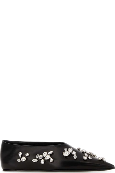 Jil Sander Black Leather Ballerinas