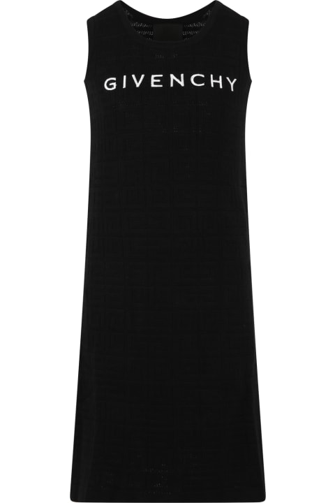 Black Dress For Girl With Monogram And Logo