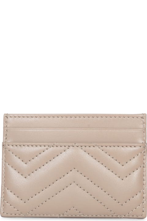Gucci Wallets for Women Gucci Marmont Leather Card Holder In Beige