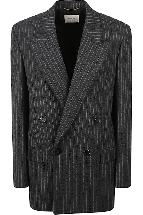 Saint Laurent Coats & Jackets for Women Saint Laurent Pinstripe Double-breasted Blazer
