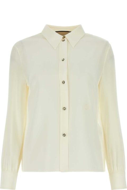 Topwear for Women Gucci Ivory Crepe Shirt