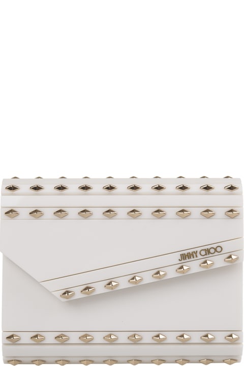 Jimmy Choo Clutches for Women Jimmy Choo Milk Candy Clutch Bag With Golden Studs