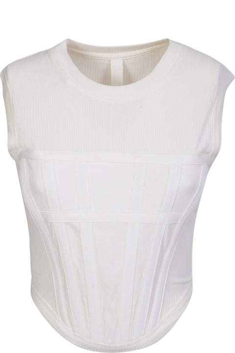 Dion Lee ملابس علوية لـ السيدات Dion Lee White Asymmetric Tank Top