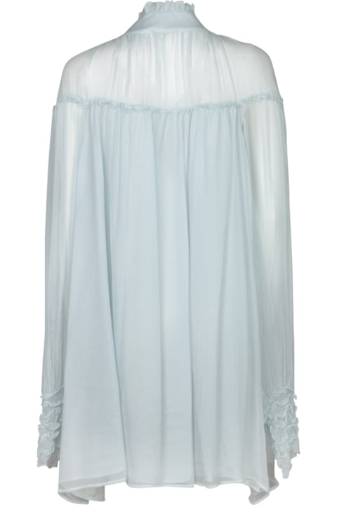 Amen Clothing for Women Amen Light Blue Silk Chiffon Blouse
