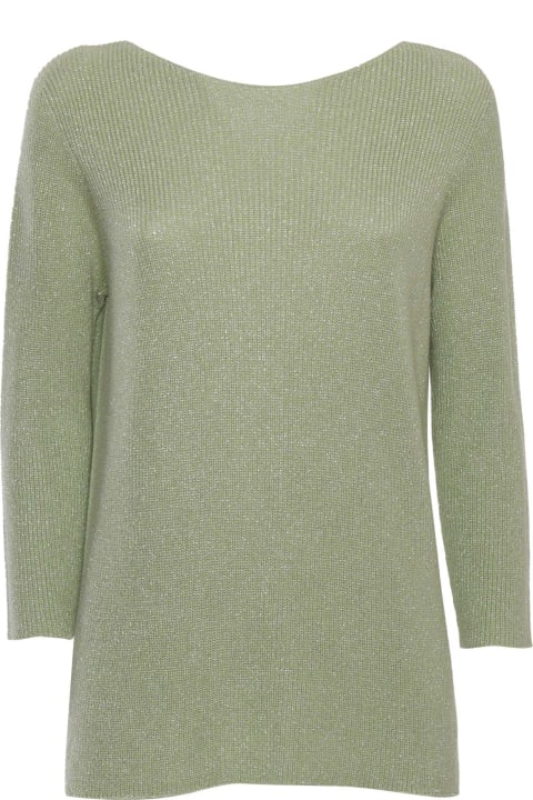 Sweaters for Women Fabiana Filippi Green Boat-neck Sweater