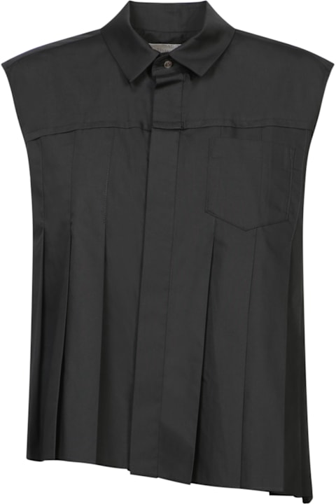 Sacai Fleeces & Tracksuits for Women Sacai Black Poplin Blouse