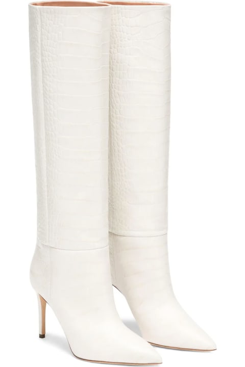 Fashion for Men Paris Texas White Croc-effect Leather Boots