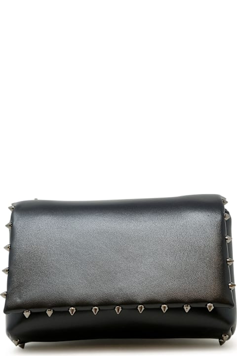 Christian Louboutin حقائب الكتف لـ السيدات Christian Louboutin Christian Louboutin Black Soft Nappa Leather Spiky Pouch Bag