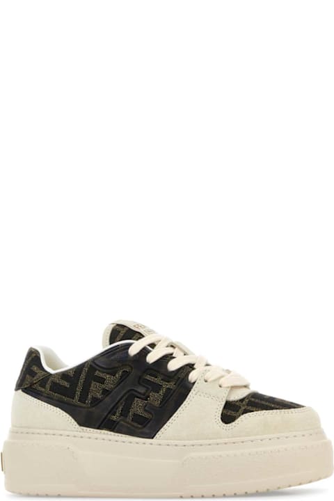 Fendi Multicolor Suede And Fabric Match Sneakers