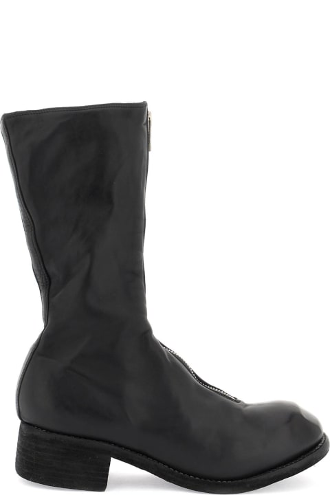 Boots for Women Guidi Front Zip Leather Boots