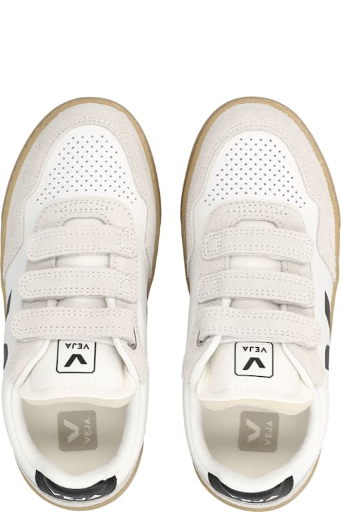 Homeware Veja Kid - Veja V-90 Leather Sneakers White Black