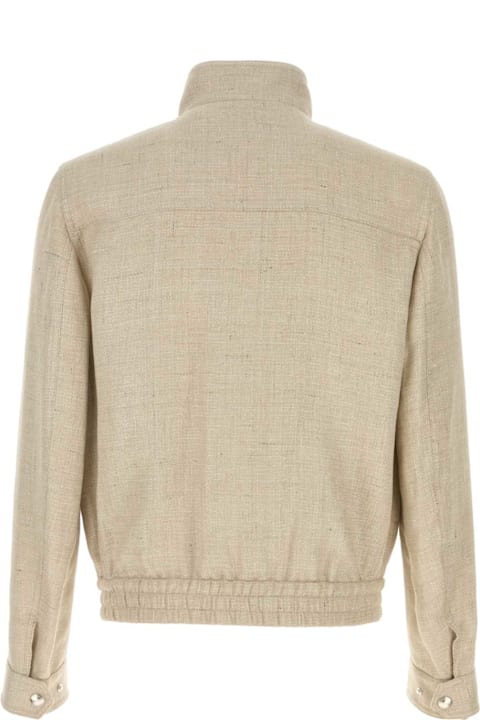 Brunello Cucinelli for Kids Brunello Cucinelli Beige Silk Blend Jacket