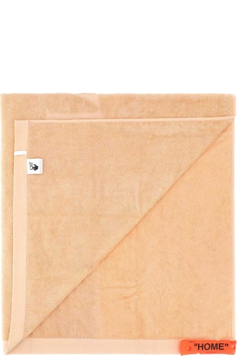 Textiles & Linens Off-White Bookish Logo Detailed Bath Towel
