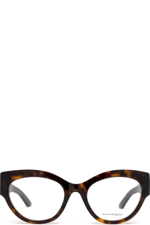 ウィメンズ新着アイテム Alexander McQueen Eyewear Am0435o Havana Glasses