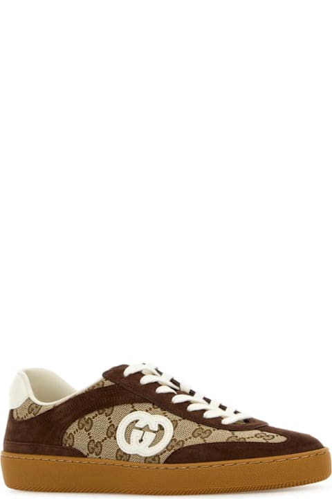 Homeware Gucci Gg Fabric And Suede Sneakers