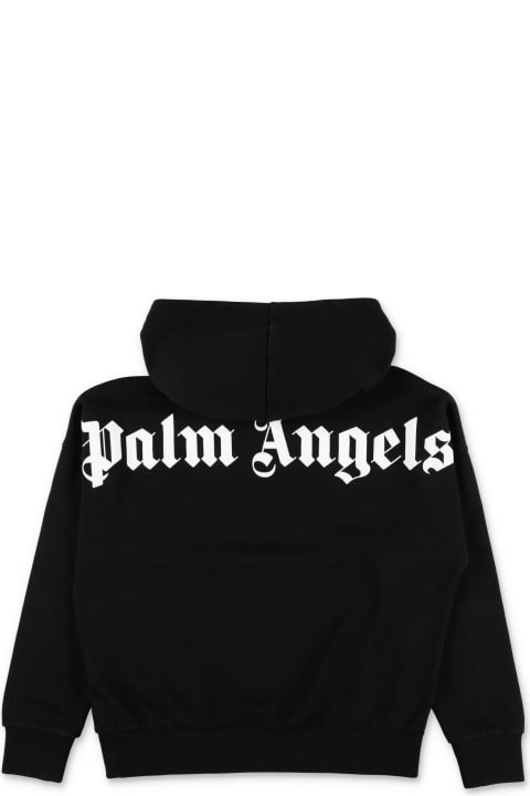 Sweaters & Sweatshirts for Boys Palm Angels Palm Angels Felpa Nera In Cotone Con Cappuccio Bambino