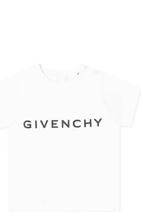 Fashion for Baby Girls Givenchy White T-shirt For Baby Boy With Logo