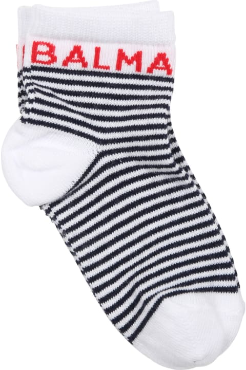 ベビーボーイズ Balmainのシューズ Balmain Multicolored Socks For Babies With Logo