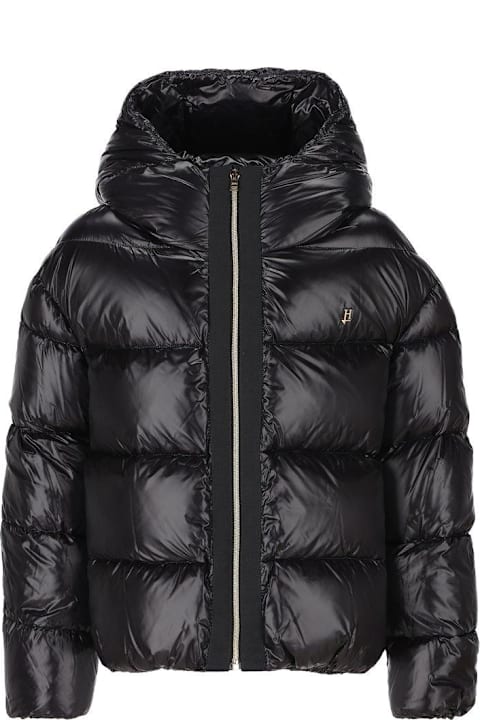 Herno for Kids Herno Logo-plaque Zipped Puffer Jacket