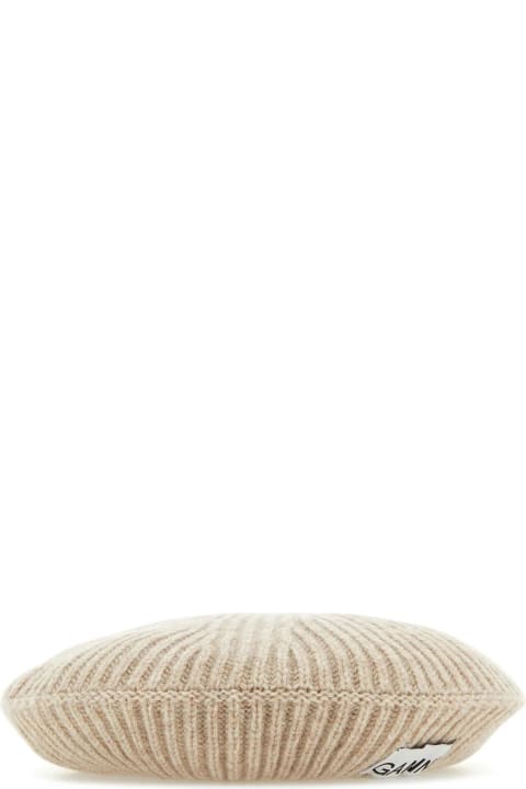 Ganni Hats for Women Ganni Sand Wool Blend Beret
