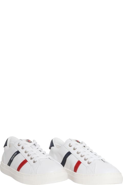 Moncler Shoes for Girls Moncler White Monaco Sneakers