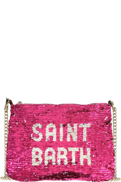 Homeware MC2 Saint Barth Parisienne Fuchsia Sequined Pochette With Shoulder Strap