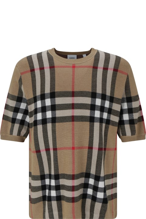 Burberry Topwear for Men Burberry Wool T-shirt With Vintage Check Print
