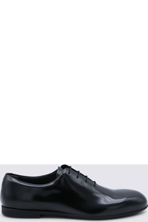 Jil Sander Black Leather Lace Up Shoes