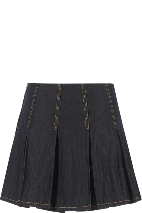 Sale for Women Bottega Veneta Dark Blue Denim Mini Skirt