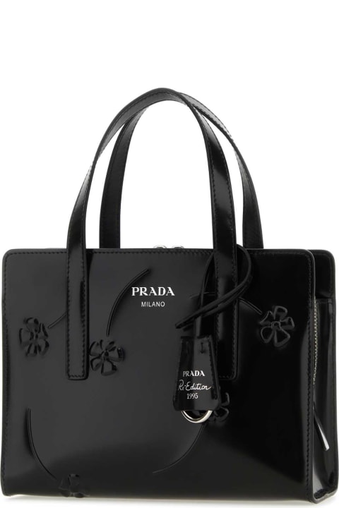 Prada Bags for Women Prada Black Leather Re-edition 1995 Handbag