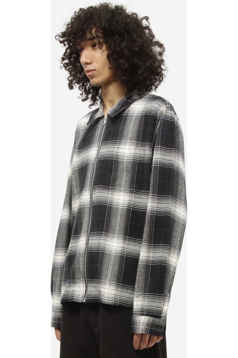 Stussy フロントジップチェックシャツ dc232d3a2fc54b2c73056f3c227b14