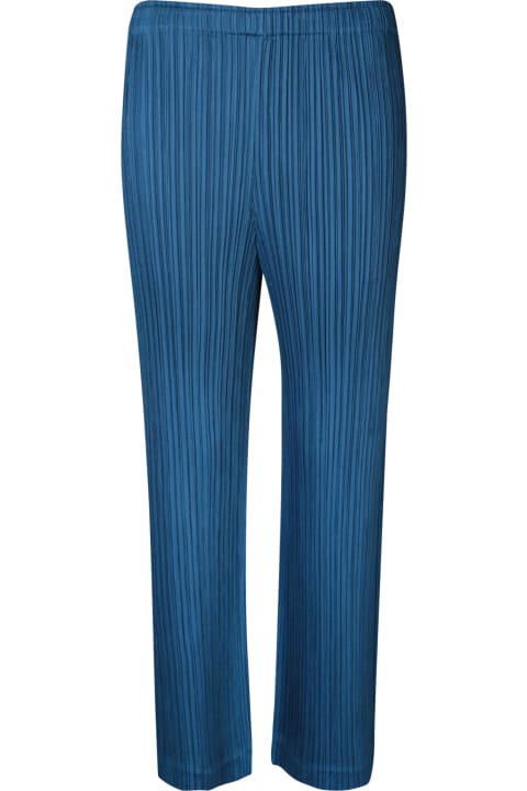 Issey Miyake for Women Issey Miyake Pleated Teal Trousers