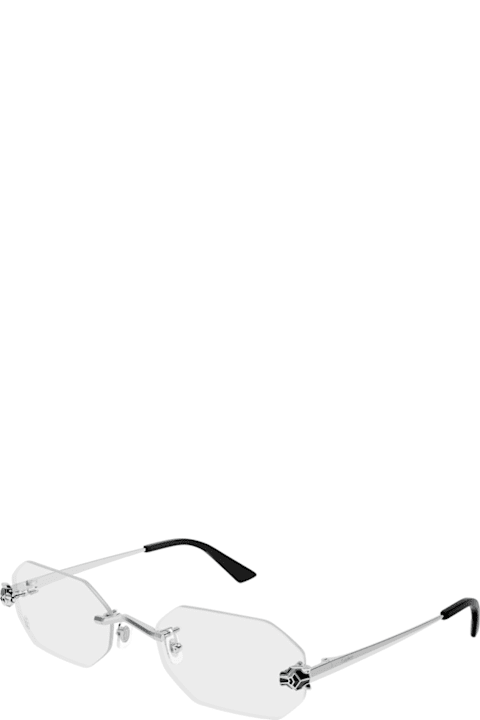 Cartier Eyewear لـ Kids Cartier Eyewear Cartier Ct0599o Panthère De Cartier 002 Silver Glasses
