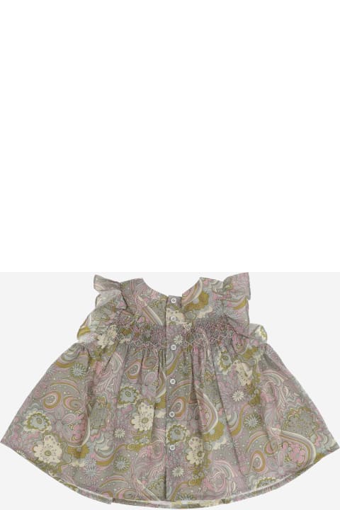 Bonpointのベビーガールズ Bonpoint Cotton Dress With Floral Pattern