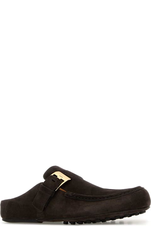 Tod's Dark Brown Suede Slippers