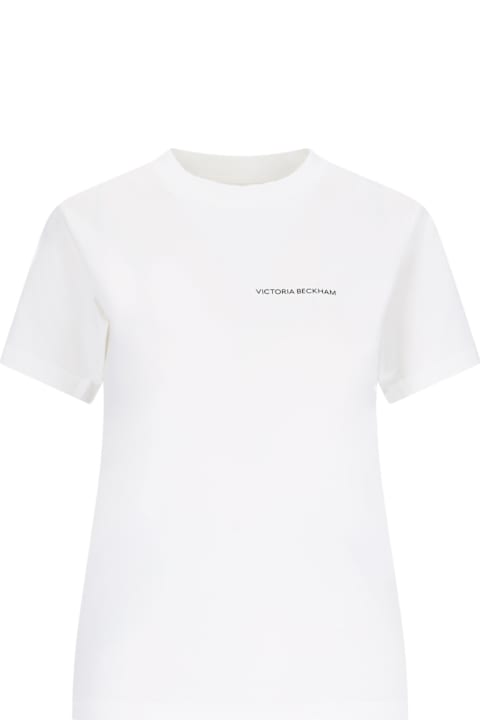 ウィメンズ Victoria Beckhamのトップス Victoria Beckham 'shrunken Logo' T-shirt