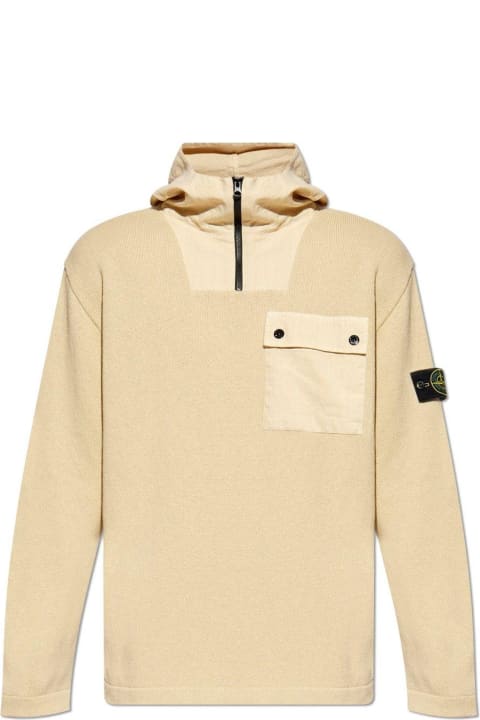Fleeces & Tracksuits for Men Stone Island Logo Patch Half-zipped Hoodie