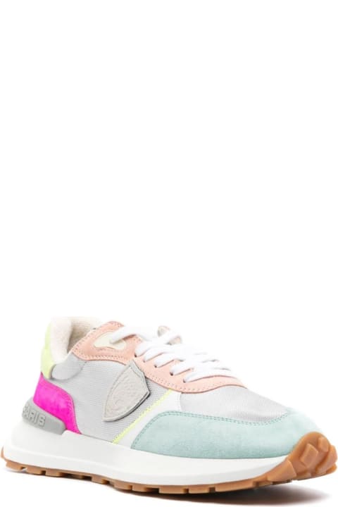 Philippe Model for Women Philippe Model Running Antibes Sneakers - Silver And Fluo