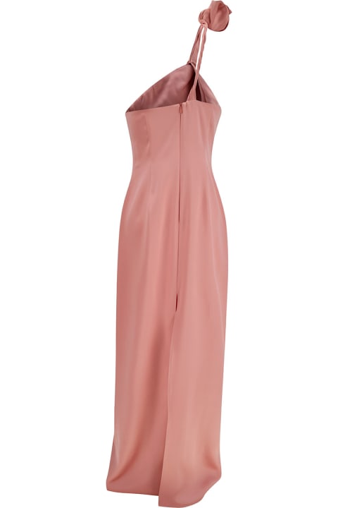 Jumpsuits for Women Magda Butrym Long Pink Dress With 3d Flower Detail In Silk Woman