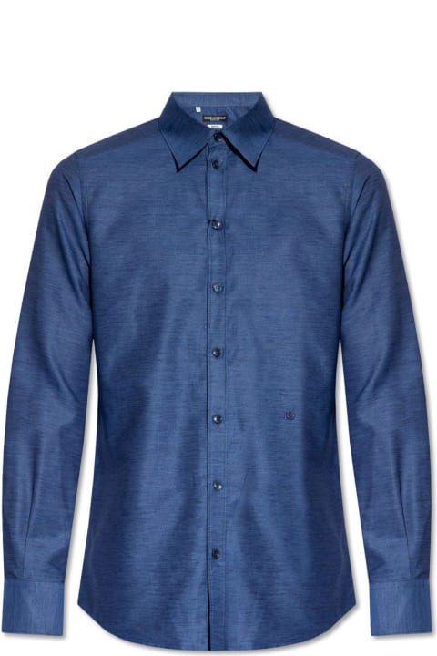 Fashion for Men Dolce & Gabbana Logo Embroidered Buttoned Shirt