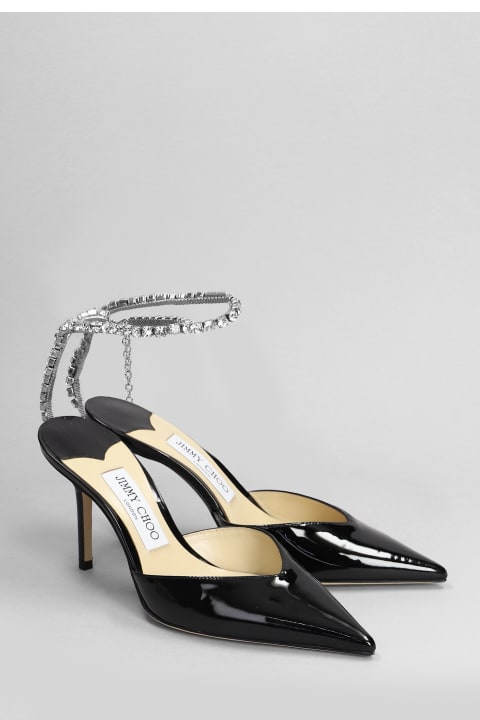 Shoes for Women Jimmy Choo Saeda 85 Pumps In Black Patent Leather