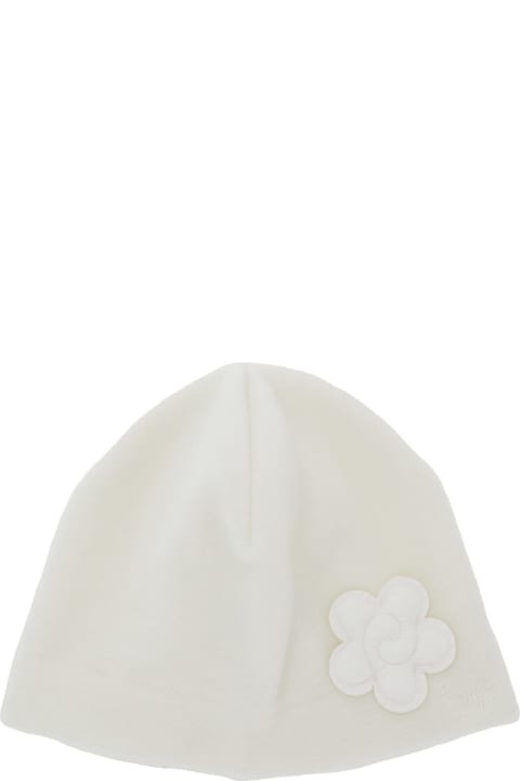 Il Gufo إكسسورات وهدايا لـ بنات Il Gufo White Beanie With Embroidered Logo On The Front In Viscose Blend Girl