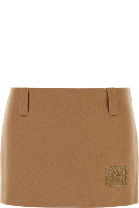 Miu Miu Skirts for Women Miu Miu Camel Mini Skirt