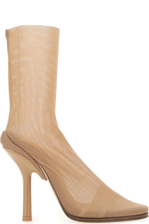 Fashion for Women Burberry Beige Stretch Tulle Ankle Boots