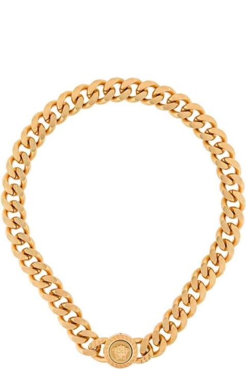 Medusa Gold-tone Chain Necklace In Hypoallergenic Metal Man
