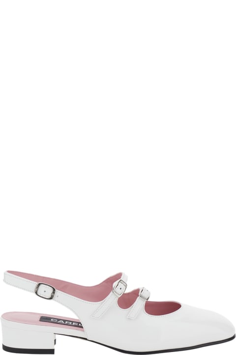 Carel High-Heeled Shoes for Women Carel 'peche' White Mary Jane Pumps In Patent Leather Woman