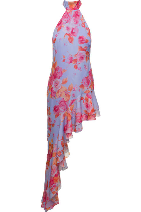 The Andamane Dresses for Women The Andamane Asymmetric Halerneck Dress With Floral Print In Multicolored Viscose Woman