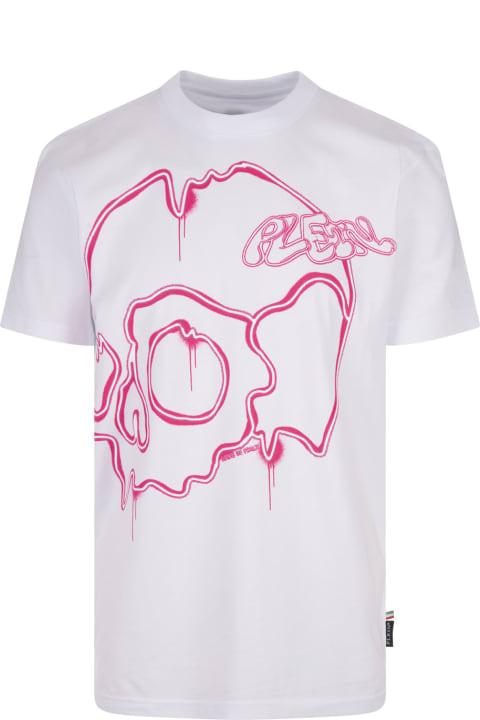 Philipp Plein Topwear for Women Philipp Plein White Dripping Skull T-shirt