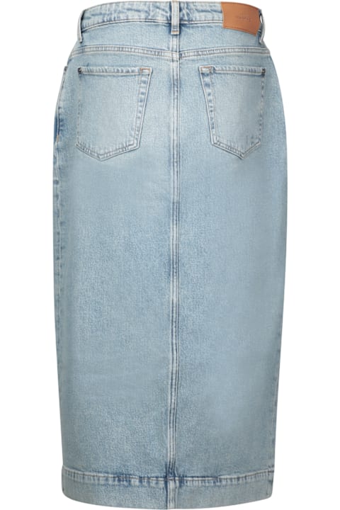 7 For All Mankind Clothing for Women 7 For All Mankind Amber Light Blue Denim Skirt