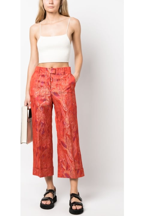 Homeware Alberto Biani Floral Print Jacquard Trousers
